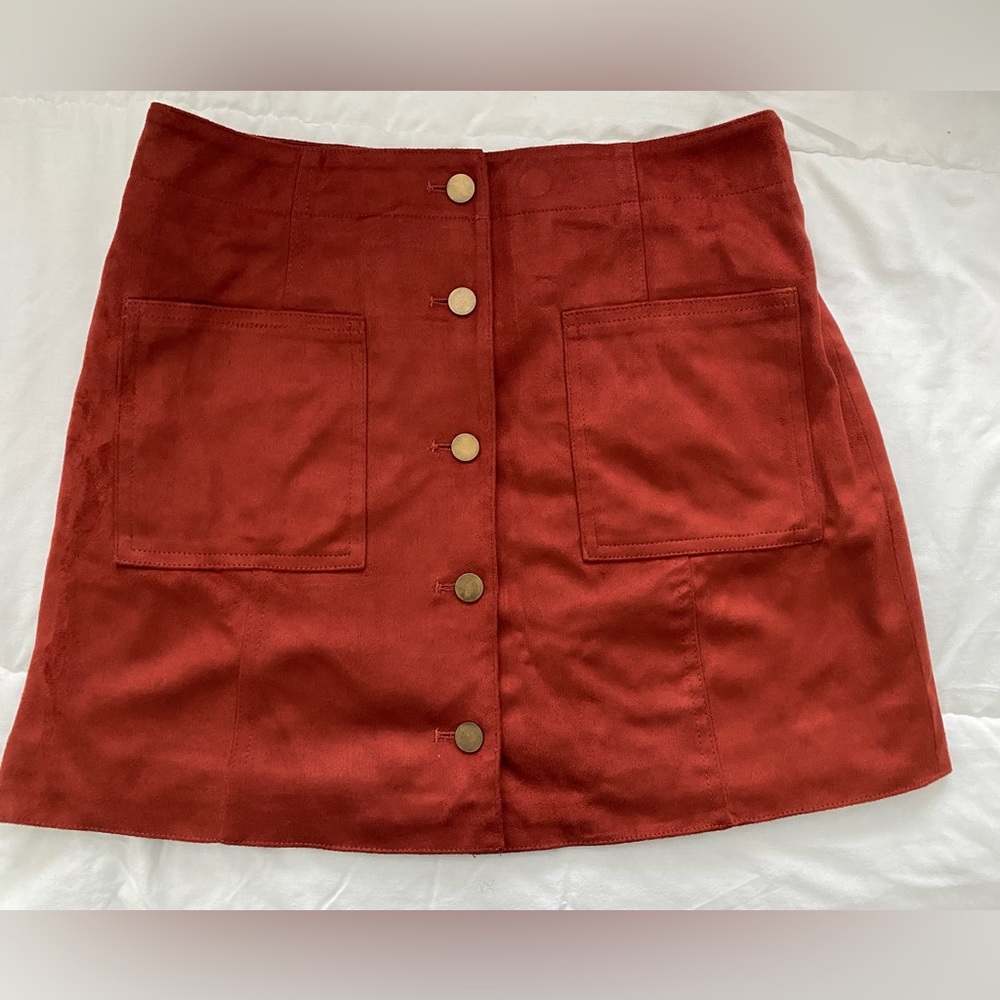 NWOT high waist A-line button up skirt